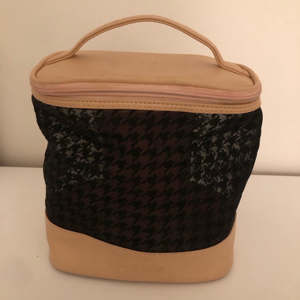 Baby Pink and Black Suavecito Cosmetic Bag
